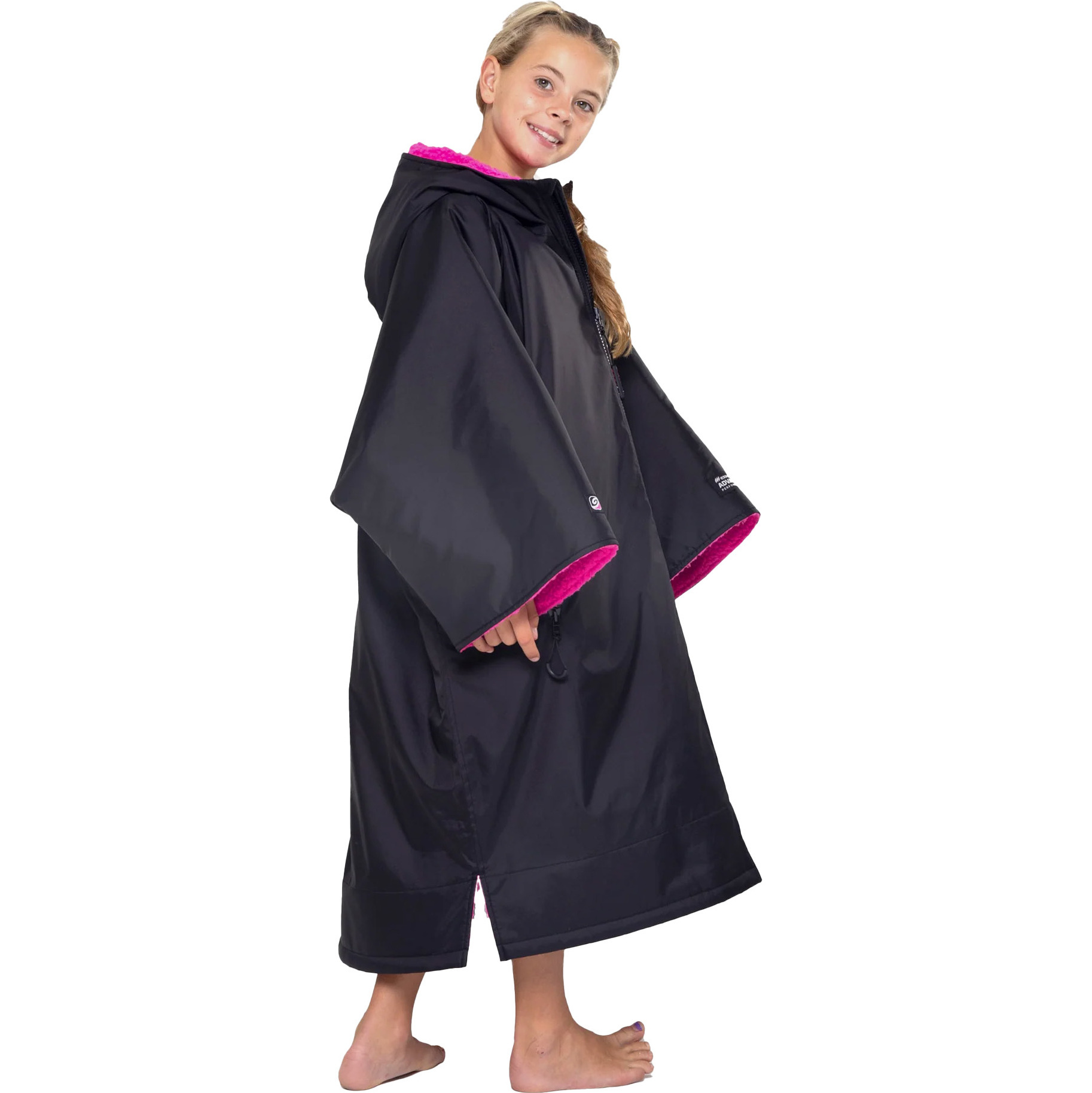 2026 Dryrobe Enfants Advance Peignoir à Manches Longues V3KSLSDA - Black / Rose